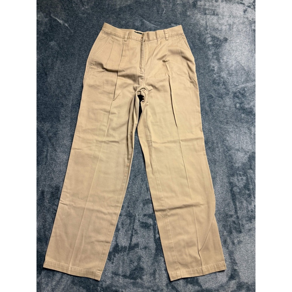 Lauren Ralph Lauren Womens Pants 10 Chinos Khaki 100% Cotton Solid Pleated